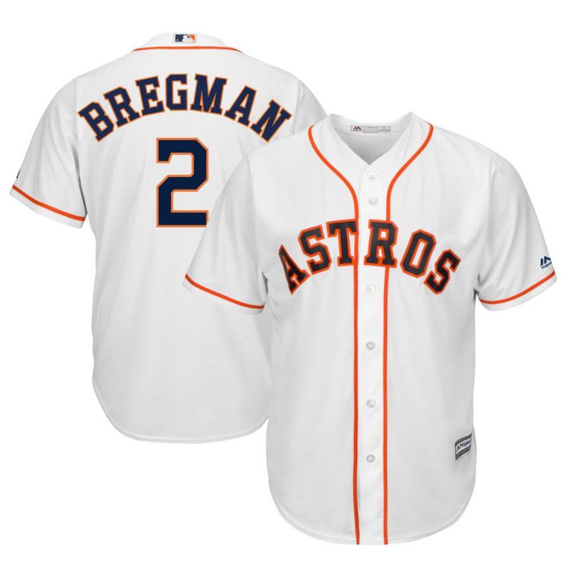 Men Houston Astros #2 Bregman White Game MLB Jersey->houston astros->MLB Jersey